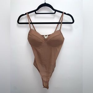 Bozzolo Brown Mesh Bodysuit Size Small